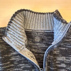 Mens L Park Slope Sweater Tight Knit Blake Zip Mock Neck Pullover